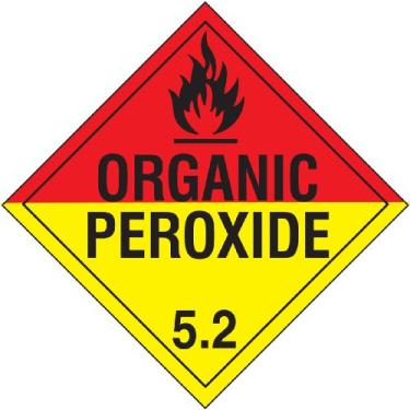 Imagem de Accuform MPL504CT100 PF-Cardstock Hazard Class 5/Division 2 DOT Placard, Legenda "Peróxido Orgânico 5" com Gráfico, 26 cm de largura x 25 cm de comprimento, Preto sobre Vermelho e Amarelo (pacote com 100)