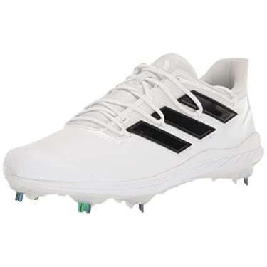Imagem de adidas Tênis de beisebol masculino Adizero Afterburner 8, Branco/Núcleo preto/branco, 13