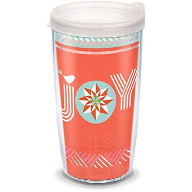 Imagem de Tervis Copo de viagem Christmas Joy Holiday Season feito nos EUA com isolamento térmico mantém as bebidas frias e quentes, 473 ml, clássico