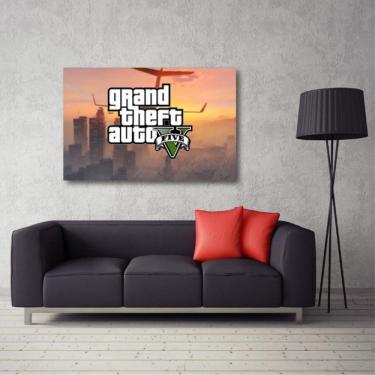 Imagem de Quadro decorativo GTA 5 A - Jogos - Tela em Tecido