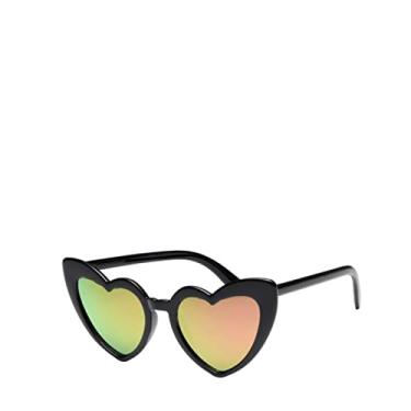 Imagem de Óculos de sol de coração feminino designer óculos de sol bonito sexy retrô olho de gato vintage óculos de sol rosa feminino proteção uv400, h black power, china