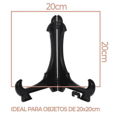 Imagem de Kit Com 2 Peças Suporte Para Pratos E Azulejos Preto 20Cm