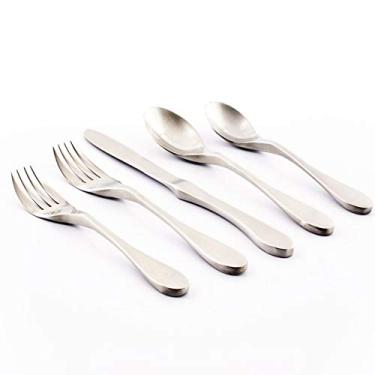 Imagem de Knork Conjunto de talheres foscos, 20 peças, prata