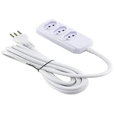 Imagem de Extensao 3Mtrs Bivolt 20A Branca 3 Tomadas