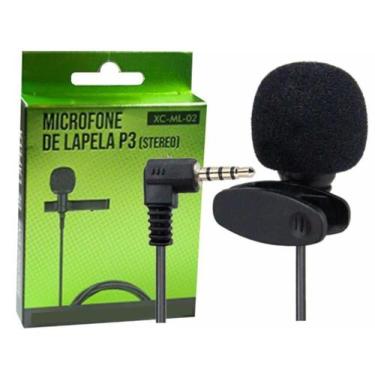 Imagem de Microfone Lapela Fio 2,5M Plug P3 Stereo Celular X-Cell - Ksr