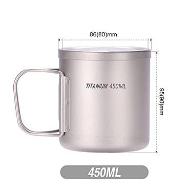 Imagem de Tingpai 220ml / 330ml / 450ml / 550ml Copo de água de titânio de parede dupla Café Chá Caneca pa escritório doméstico Acampamento ao ar livre Caminhada Piquenique de mochila