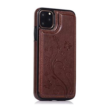 Imagem de Capa de couro de luxo para iPhone 14 12 13 Mini 11 Pro XR XS Max 6 6s 7 8 Plus 5 5s SE 2020 2022 Carteira Slots de cartão de telefone Capa Flip, marrom, para iPhone 7Plus 8Plus