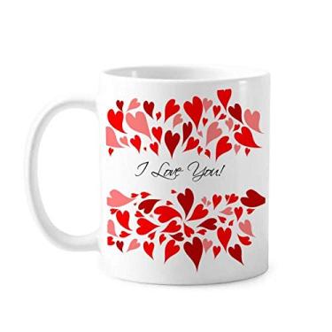 Imagem de Caneca vermelha de cerâmica para café e porcelana de cerâmica para o dia dos namorados I Love You