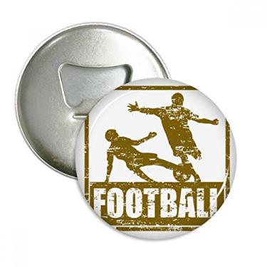 Imagem de Abridor de garrafas com ímã de geladeira e emblema multifuncional de jogador de futebol marrom