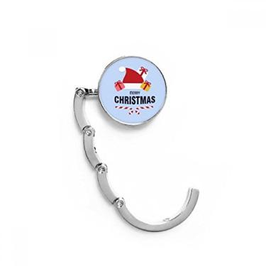 Imagem de Feliz Natal Papai Noel chapéu gancho de mesa fecho decorativo extensão dobrável cabide