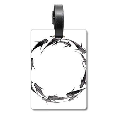 Imagem de Carpa preta chinesa peixe animal mala etiqueta bagagem cartão pendurado etiqueta, Multicolorido.