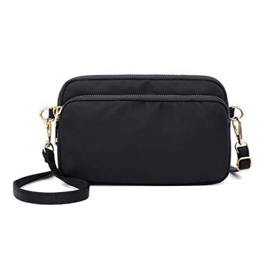 Imagem de MINTEGRA Bolsa tiracolo para mulheres, bolsas leves de nylon pequena bolsa de ombro, Preto, Small