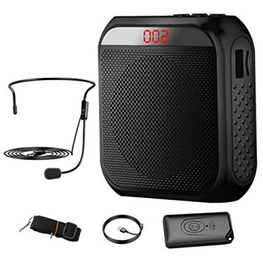 Imagem de Amplificador de Voz Portátil,Amplificador de Voz Recarregável 2200mAh para Professores,Pequeno Amplificador de Voz com Microfone com Fio,Sistema Pa para Exterior,Ensino,Treinamento,Reunião,Guia Turístico,Yoga,Apresentação,etc (Preto)