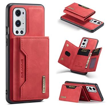 Imagem de Capa de telefone estilo carteira 2 em 1 estilo retrô com função de suporte magnético para OnePlus 9RT N200 N20 N2 9R Ace 10R 9 10 Pro 5G 4G capa traseira protetora à prova de queda (vermelho, OnePlus Nord N2)