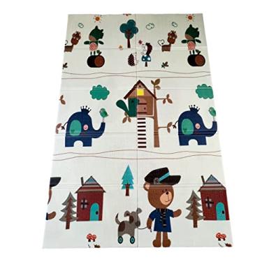 Imagem de Tapete Infantil Emborrachado Para Bebê Atividades Térmico Dobrável e Dupla Face 1,77x1,20 - Estampa Urso
