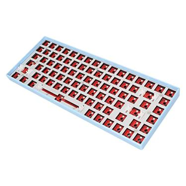 Imagem de Kit DIY de teclado mecânico de 84 teclas, 84 teclas tipo C, kit de teclado Hotswap com fio, luz RGB 5V DC 3.0 5.0 para iOS (azul)
