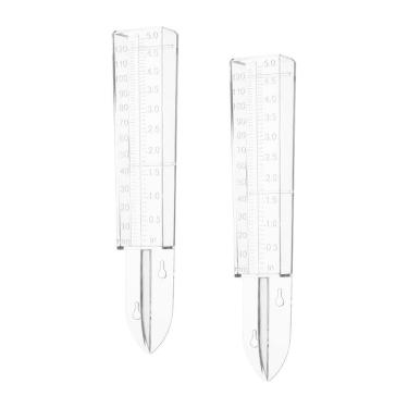 Imagem de Capacidade de 12,7 cm de calibre de chuva de plástico para ambientes externos fácil de ler para suporte de parede de capacidade de quintal ou no chão (transparente, 2 peças)