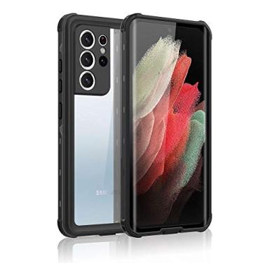Imagem de Capa para Samsung Galaxy S21 Ultra à prova d'água com protetor de tela integrado, proteção total à prova de choque, anti-arranhões, capas robustas para Samsung Galaxy S21 Ultra 7,8 polegadas 2021 (preto)