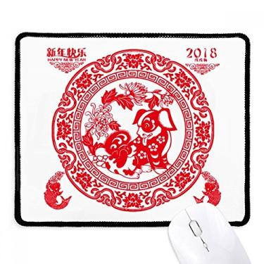 Imagem de Mousepad para cães de ano novo chinês com borda costurada, tapete de borracha para jogos