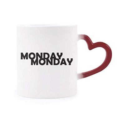 Imagem de Caneca estilosa com personagens Monday sensível ao calor Caneca vermelha que muda de cor