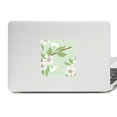 Imagem de Adesivo de vinil com flor de pêssego branco para decoração de PC