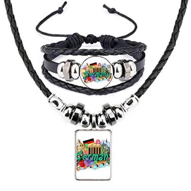 Imagem de Novo castelo de pedra de cisne cerveja Alemanha grafite colar pulseira conjunto de joias