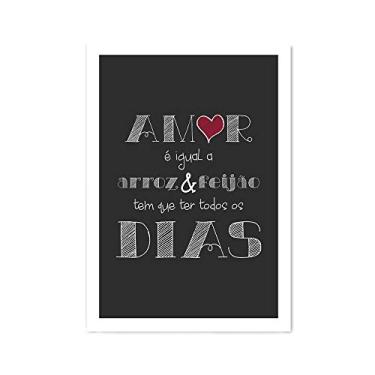 Imagem de Arte Maníacos Quadro Decorativo Amor é Igual a Arroz e Feijão - 23x16,25cm