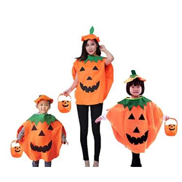 Imagem de Fantasia de abóbora de Halloween da QBSM, roupa de festa para bebês e crianças adultos, Orange-kids, 4-8Years