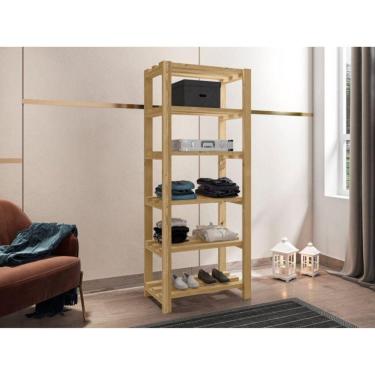 Imagem de Estante com 6 Prateleiras Livorno Móveis Bonatto Pinus