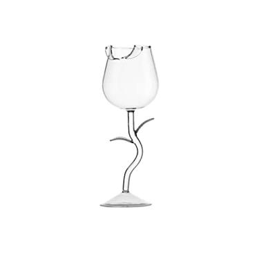 Imagem de Taça de vinho rosa cristal taças de vinho tinto, taças de vinho exclusivas para festa de casamento festival bar (transparente-2)