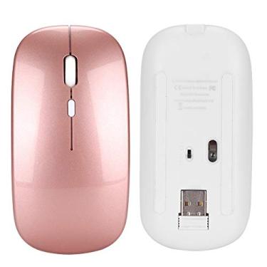 Imagem de Mouse Sem Fio 2,4G, Mouse óptico Ergonômico, Mouse DPI 800/1200/1600, Mouse Silencioso Recarregável, Com Entrada USB, Cabo de Carregamento, para Notebook/PC/laptop/tablets (Rosa ouro)