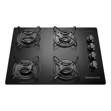 Imagem de Cooktop Fogão A Gás 55x42cm 4 Bocas Vidro Bivolt Continental