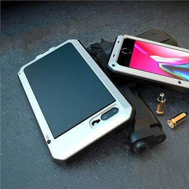 Imagem de Capa de telefone de metal e alumínio à prova de choque para iPhone 11 Pro XS MAX XR X 7 8 6 6S Plus 5S 5 SE 2020 Capa protetora completa, branca, para iphone 12 pro
