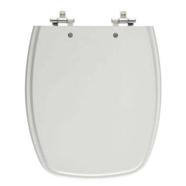 Imagem de Assento Sanitário Primula Cinza Claro Tampa para Vaso Fiori de Madeira Laqueada