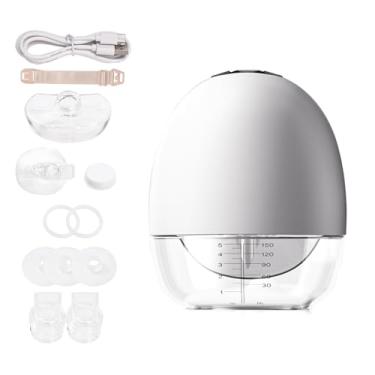 Imagem de HUIOP Bomba de mama portátil portátil bomba de mama elétrica mãos livres com tela de led para amamentação 4 modos 9 nível de sucção bateria embutida de baixo ruído com coletor de leite de 150 ml para