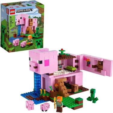 Imagem de Brinquedo Minecraft Pig House 21170 Alex Creeper Pig House 2021 (490 unidades)