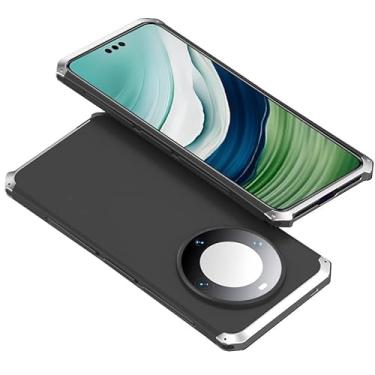 Imagem de IBLuon Capa para Huawei Mate 60 Pro/60, capa de metal de liga de alumínio com proteção de lente de precisão, capa fina suporta carregamento sem fio, preto 1,60 Pro