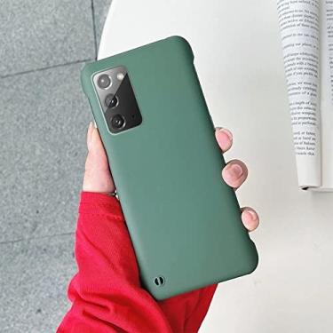 Imagem de Capa de telefone fina sem moldura para Samsung Galaxy S23 S22 S21 S20 FE S10 S9 Plus Note 20 Ultra 10 Plus 9 Capa de plástico rígido fosco, verde escuro, para Samsung Note 10