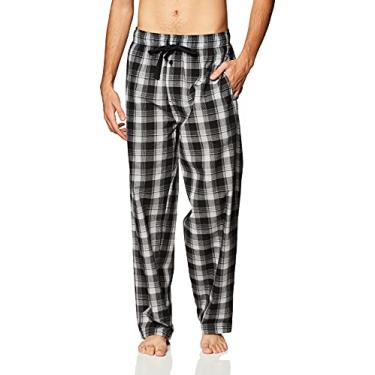 Imagem de Fruit of the Loom Calça de pijama masculina de tecido largo, Ébano, XXG