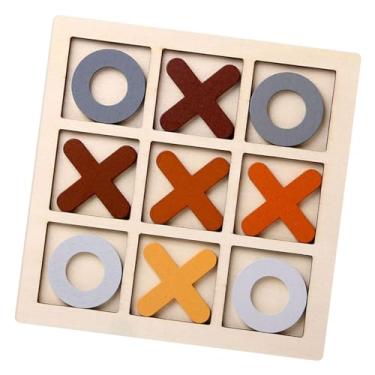 Imagem de harayaa Tic tac toe jogo de tabuleiro xo brinquedo de mesa família jogo de tabuleiro interativo feito à mão nada e cruzes para crianças adultos famílias, Café