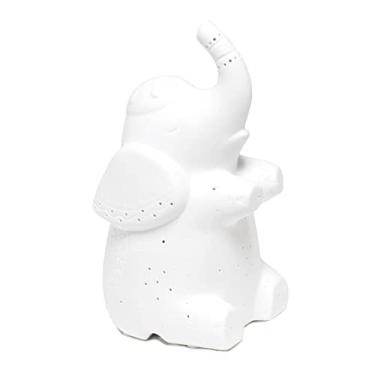 Imagem de Simple Designs LT3337-WHT Lâmpada de mesa de luz noturna em formato divertido de porcelana branca