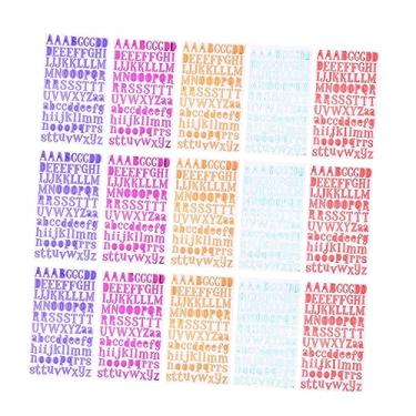 Imagem de Operitacx 15 Folhas adesivo por números adesivos alfabeto infantil letra brilhante caderno adesivos de letras adesivo de decoração tridimensional adesivos de bolha filho