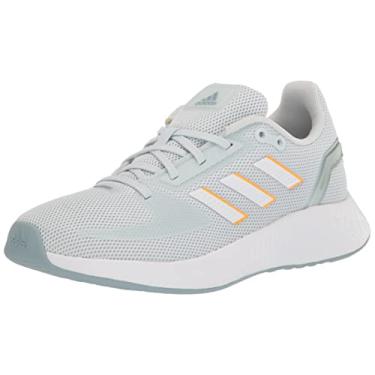 Imagem de adidas Runfalcon 2.0 Tênis de corrida feminino, Tom azul/branco/laranja piscante, 7