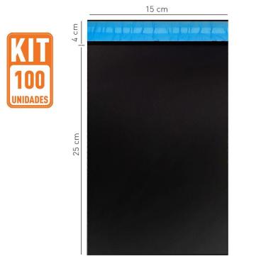 Imagem de 100 Sacos Envelope Plástico Segurança Embalagem ECO 15X25 cm
