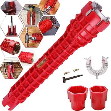 Imagem de Ferramentas de instalação de torneira e pia 8 em 1, ferramentas de encanamento multifuncionais, ferramentas manuais de reparo e instalação para vaso sanitário/pia/banheiro/cozinha