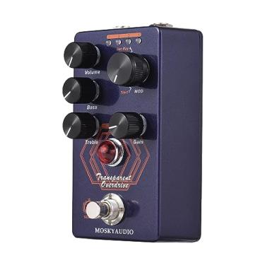 Imagem de XCPHGFM Overdrive Guitar Effect Pedal 4 Mode Switch & Volume/Bass/Treble/Gain Controls Compact Portable Digital Overdrive Guitar Effector Effect Processor for Electric Guitar - TRANSPARENT