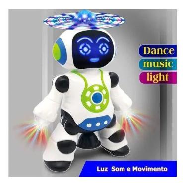 Imagem de Brinquedo Robô Dança Gira 360 Graus Robot Som & Luz - Dm Toys