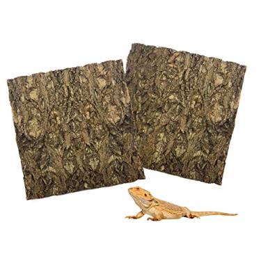 Imagem de Tfwadmx 2 peças de fundo de casca de cortiça para terrário, 30 x 30 cm, decoração de parede, tapete de escalada para lagarto, tartaruga, lagartixa, dragão barbudo, sapo, camaleão e aranha (G)