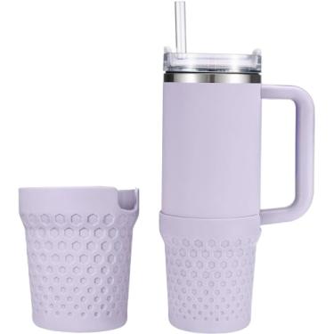 Imagem de Thxbag Bota de silicone para Stanley Cup 1,134 g, capa roxa para botas com acessórios Stanley H2.0 e Quencher Adventure Tumbler (Orquídea, 1,134 g)