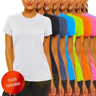 Imagem de Camiseta Blusinha Dry MALHA FRIA POLIMIDA Tecido Furadinho feminina Corrida Yoga Academia 609-Feminino